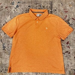 Men’s brushed orange Penguin Polo Shirt Large